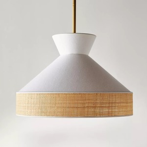 Lampe suspendue de style japonais en rotin blanc E27, plafonnier rond pour chambre à coucher, salon, salle de thé, hôtel, bar, éclairage décoratif - Product Image 4