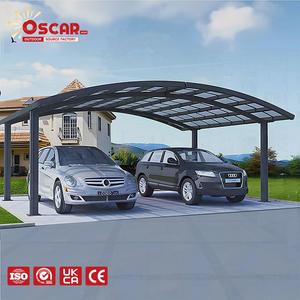 Cochera de aluminio sencilla de un solo lado con entrada <span class=keywords><strong>diagonal</strong></span> para estacionamiento exterior en patio trasero, entrada de garaje o calle - Product Image 1