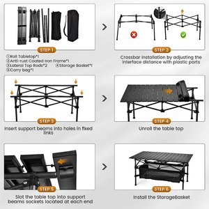 Lightweight Waterproof Aluminum Modern Outdoor <b>Table</b> <b>Small</b> Portable Picnic and <b>Camping</b> Foldable <b>Table</b> for Park & Gym Use - Product Image 3