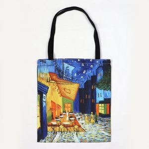 Eco Friendly Van Gogh Art <b>Canvas</b> <b>Tote</b> Bag Reusable Grocery Shopping Bag with Classic Oil Painting Prints - Product Image 3