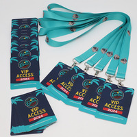 LBR Gift Cordon de Cou en Polyester Personnalisé par Sublimation avec Impression Couleur Intégrale et Carte d'Identité PVC pour Accès Conférence