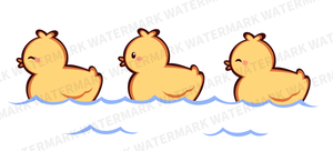 Camiseta OEM ODM con Estampado de Patos para Mujer, Cuello Redondo, 3 Patos en el Agua, Patitos Adorables, Tallas S M L - Product Image 4