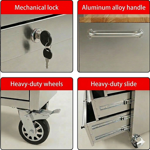 <span class=keywords><strong>Coffre</strong></span> à <span class=keywords><strong>outils</strong></span> roulant verrouillable JZD de <span class=keywords><strong>72</strong></span> <span class=keywords><strong>pouces</strong></span> avec 10 tiroirs et armoire supérieure pour garage, chariot à <span class=keywords><strong>outils</strong></span> robuste - Product Image 4