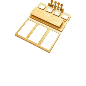 Plateau à fromage en bambou, plat de service à quatre côtés avec couverts, plateau en bois amovible pour collations, pain et pâtisseries - Product Image 2