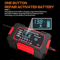 Chargeur de batterie de voiture 12V 6A, chargeur de batterie de moto intelligent automatique avec écran LCD et 8 protections de charge pour toutes les batteries 12 volts