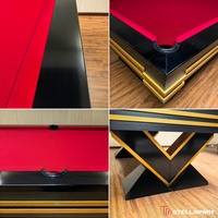 Mesa de Billar Americana Stellarway de 8 pies, Tamaño Estándar, Madera Sólida, Pizarra, Bolsillos Ocultos, Paño de Lana, Lujo para Clubes y Bares