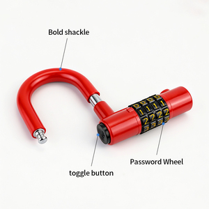 아연 합금 도난 방지 휠 보안 방수 오토바이 자전거 자물쇠 비밀번호 잠금 해제 방식 - Product Image 2