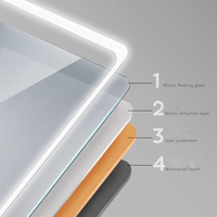 Miroir LED intelligent avec écran tactile Android AI Bluetooth Wifi TV Affichage de l'heure Désembueur pour salle de bain Home Gym Retail Beauty Makeup