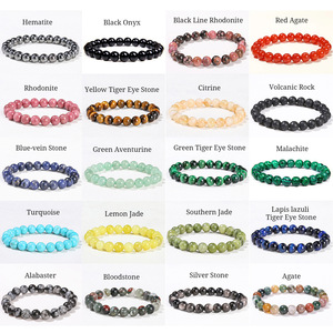 Bracelet ajustable multi-matériaux en perles rondes naturelles de 6 mm, 8 mm, 10 mm, pierres précieuses de guérison, cristal pour femme – Ventes Flash - Product Image 3