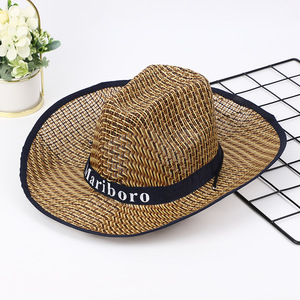 Nouveau Style paille herbe Crochet chapeau personnalisé en gros été léger Wester Cowboy raphia meilleure vente femmes hommes unisexe adultes - Product Image 1