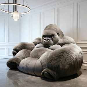 أريكة غوريلا عصرية مخصصة، أريكة فاخرة إبداعية على شكل وحش من الجلد والقماش الفاخر، سرير أريكة، أثاث منزلي لغرفة المعيشة في الفيلات - Product Image 3