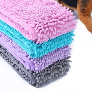 Asciugamani da bagno per cani Chenile Ultra morbidi assorbenti asciugatura rapida asciugamani per animali domestici per cane
