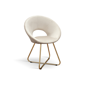 Scandinavian Modern Velvet Tufted Back Leisure <b>Chair</b> with Soft Iron <b>Legs</b> for Dining Hotel Living Room -Home Furniture - Product Image 1