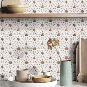 Carreaux <span class=keywords><strong>de</strong></span> mosaïque <span class=keywords><strong>de</strong></span> fleurs <span class=keywords><strong>de</strong></span> marbre blanc mat carreaux décoratifs muraux intérieurs pour piscine salon <span class=keywords><strong>salle</strong></span> à manger école hall villa application - Product Image 6