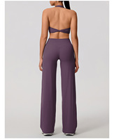 2025 Geknoopte Halter Gepatteerde Zachte Wijde Rechte Broek Dames Yogakleding Set Yoga Set