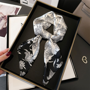 <strong>Camellia</strong> Printed 70*70cm <strong>Silk</strong> Scarf Luxury Designer Small Square Neck Scarf for Women for Summer