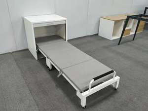 Mobilier d'hôpital en acier à côté du meuble avec coussin rétractable pliable <span class=keywords><strong>Lit</strong></span> d'escorte <span class=keywords><strong>lit</strong></span> pliant - Product Image 2