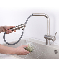 Robinet de cuisine flexible de haute qualité avec douchette extractible, en acier inoxydable 304, valve en céramique, simple, moderne et contemporain