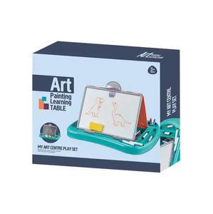 مجموعة فنية إبداعية مضحكة <span class=keywords><strong>2</strong></span> في 1 محمولة كرتونية مزدوجة الوجهين طاولة رسم للأطفال - Product Image 2