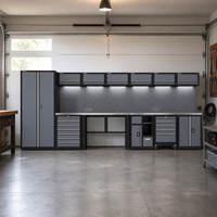 Armoire à outils robuste avec poste de travail pour l'organisation d'atelier, avec rangement multi-tiroirs, style armoire personnalisé, fourniture d'usine