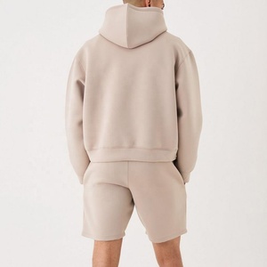 Wholesale Blank Custom Sweat Suits Unisex Jogging Wear Two Piece Men Hoodie Set Shorts Summer <strong>Clothes</strong> - Product Image 6