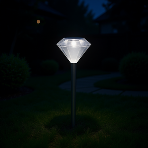 Lampe solaire LED diamantée pour jardin, étanche IP65, sur piquet, pour allée extérieure, 7 couleurs changeantes, décorative en cristal - Product Image 2