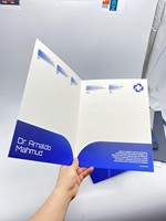 Carpeta de Presentación de Marca con 2 Bolsillos, Servicio de Impresión Personalizada, Carpeta de Documentos con Relieve UV, Carpeta de Catálogo Empresarial Corporativo