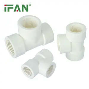 Raccord de tuyau d'eau Ifan PVC couleur blanche 1/2 ''-4'' PVC Tee PVC raccord de tuyau
