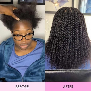 10-18Inch 4C Afro Kinky Double Drawn Bulk Human Extensions Machine Double <strong>Weft</strong> 30 50g/Pack Brazilian Remy Locs Micro Twist - Product Image 5