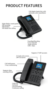 Teléfono VoIP de Oficina KS31, 2 Cuentas SIP, Audio HD, Pantalla a Color de 2.4 Pulgadas, Teléfono IP de Escritorio Empresarial para Centros de Llamadas, Precio de Fábrica - Product Image 3