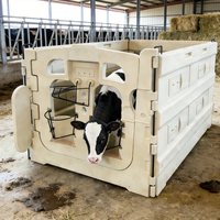 Enclos d'élevage de veaux en plastique pour l'intérieur, boxes de calfeutrage, abris en acier pour veaux, équipement d'élevage agricole avec ventilateur