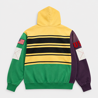 Sweat à capuche homme surdimensionné, effet usé, style streetwear, 400 GSM, avec broderie appliquée personnalisée, impression OEM personnalisée et fermeture éclair