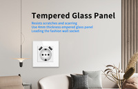 Enchufe de Pared Inteligente Doble Schuko Alemán con Panel de Vidrio Wifi Tuya Google, Tomacorriente de 16A con Puertos de Carga USB-A y Tipo-C