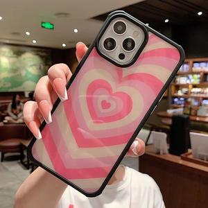 Casing iPhone <span class=keywords><strong>13</strong></span> Pro Max Anti Benturan Desain Hati Pelindung Penuh Mewah Kaca Tempered - Product Image 2