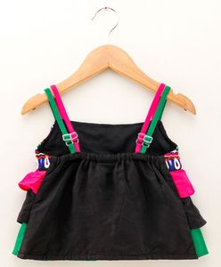 Twisha – Ensemble élégant pour filles, haut brodé superposé et pantalon dhoti imprimé noir (6 mois à 14 ans) - Product Image 4