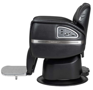 Full <b>Black</b> Leather Base Rotation Styling Luxury Modern Heavy Duty Electric Barber Salon Gym <b>Chair</b> Ergonomic Height Adjustable - Product Image 2