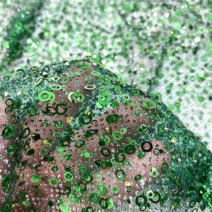 Красивые блестки, алмазная ткань, оптовая продажа, маленькие бриллиантовые бусины, зеленая сетчатая ткань с блестками - Product Image 2