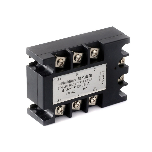 High Power Three Phase SSR-3P D4810A Solid State Automatic Switches Relay 10A
