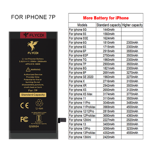 Batería FLYCDI Oem 100% de Litio para Teléfono Móvil para <span class=keywords><strong>iPhone</strong></span> X Xs Max <span class=keywords><strong>6</strong></span> 6S 7 7 Plus 8 11 Pro 12 13 - Product Image 2