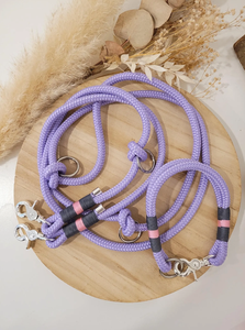 Laisse et collier d'entraînement pour chien en nylon, best-seller, en violet, gris et rose, pour la marche et la course - Product Image 1