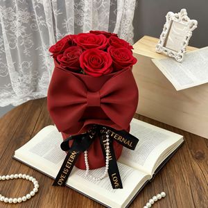 Ramo de Flores de Jabón Pintadas a Mano con Lazo de Mariposa y Rosa Despertadora, Regalo para Novia, <span class=keywords><strong>Mejor</strong></span> Amiga, Temporada de Graduación - Product Image 1