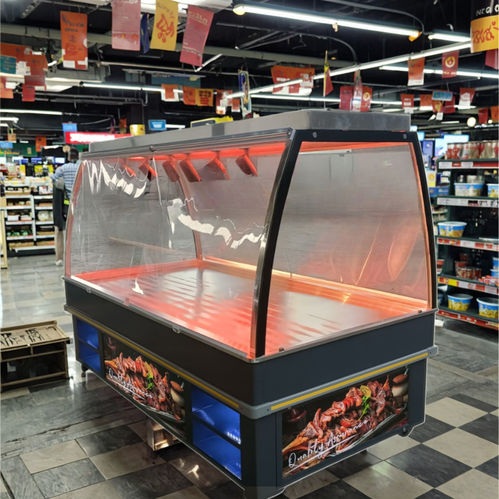 Cold Showcase Display and Metal Equipment Showcase for Supermarkets Sturdy and Attractive Design Effective Product Presentation