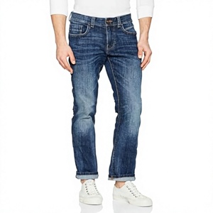 Jeans pour homme coupe droite en denim tricoté délavé style motard séchage rapide respirant léger printemps automne été - Product Image 3