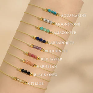 2024 Dainty 3mm Faceted Healing Crystal Delicate Skinny <strong>Beaded</strong> String <strong>Bracelet</strong> Minimalist Tiny Gemstone Inspire Card <strong>Bracelet</strong> - Product Image 3