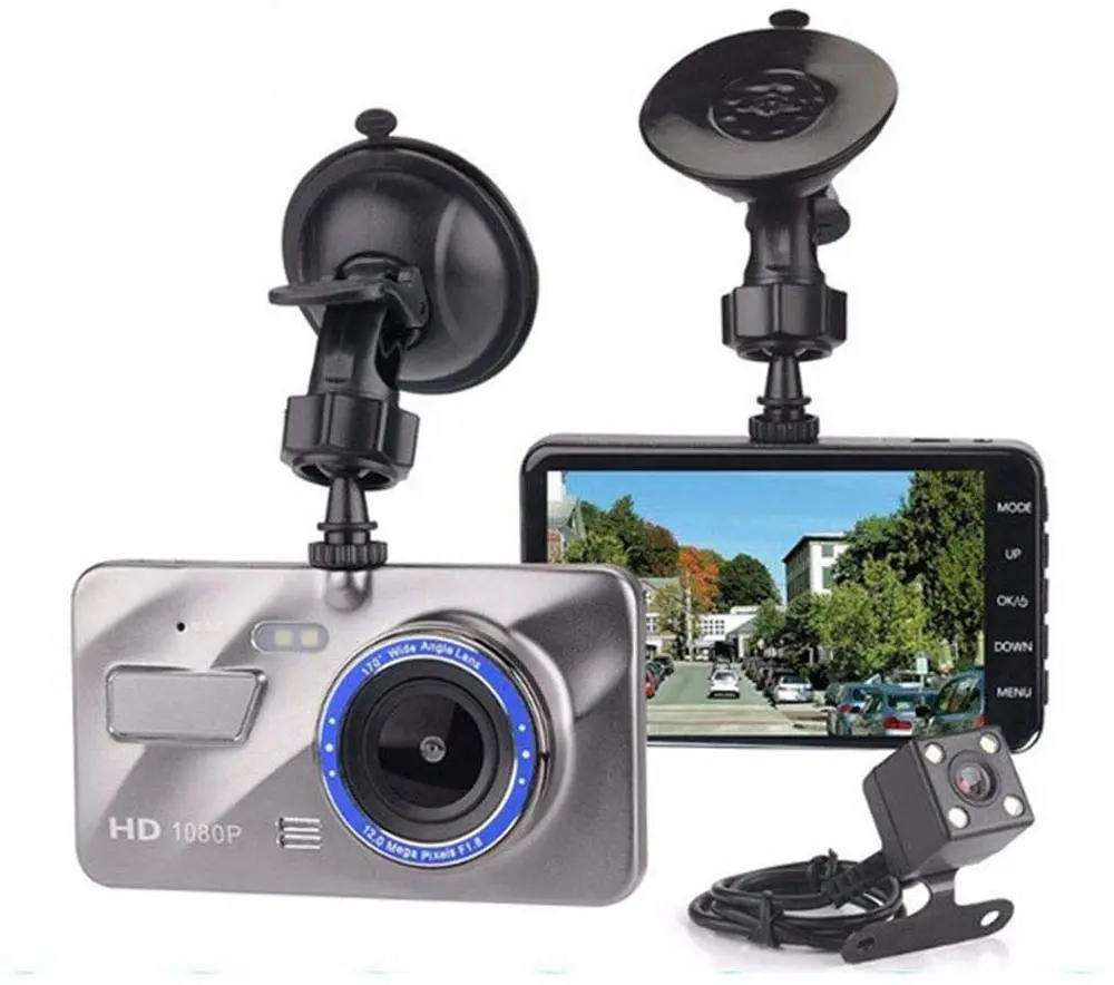 Dash Cam, Car Dashboard Camera Car DVR Driving Video Recorder with 170 Degree Wide Angle View, Sensor HD Night Vision 4" CR10