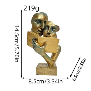 Vente en gros usine : Sculpture de visage en résine 'Le silence est d'or', Figurine humaine moderne et simple, <span class=keywords><strong>Art</strong></span> décoratif d'intérieur, Personnalisable en gros - Product Image 5