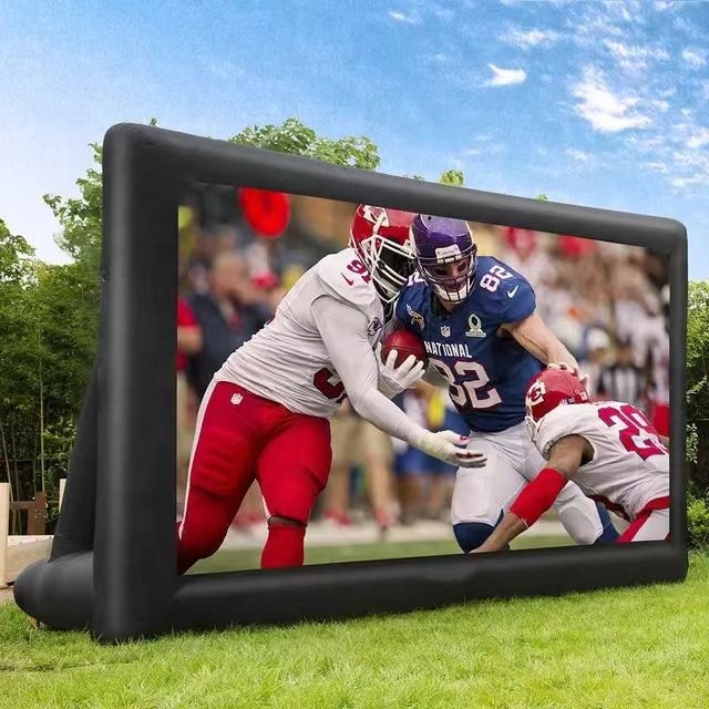 High Quality Outdoor Custom Size Advertising Inflatable Projector Screen Oxford Cloth Movie Inflatable Projector Screen