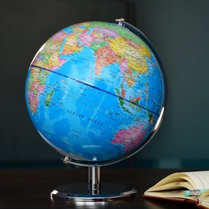 Quả cầu thế giới xoay 360 độ để bàn, màu xanh, có vạch phân khu hành chính, dùng trang trí bàn làm việc, quà tặng cho bé trai, đồ dùng giáo dục - Product Image 4