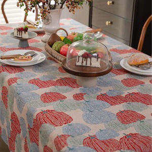 Custom Modern Floral Polyester <b>Tablecloth</b> with Tassel Waterproof & Oilproof Dining Cover for Home Parties - Product Image 3
