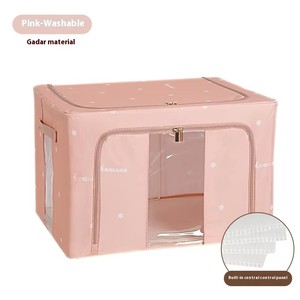 Nouvellement conception de marque épaissie cadre en acier organisateur fournitures pour la maison pliable lavable tissu vêtements boîte de rangement avec fenêtre transparente - Product Image 5